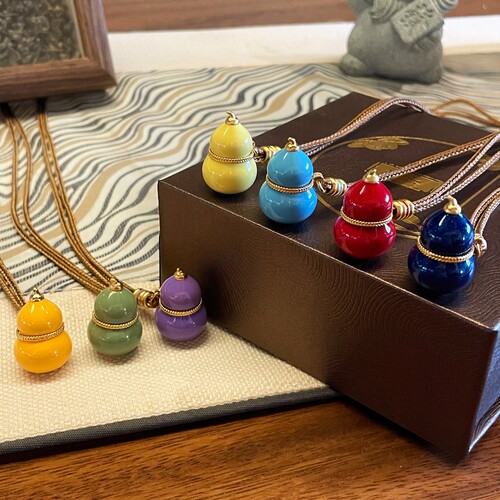 「珐琅宝葫」葫芦项链赵露思同款新中式百搭吊坠编绳配饰长毛衣链