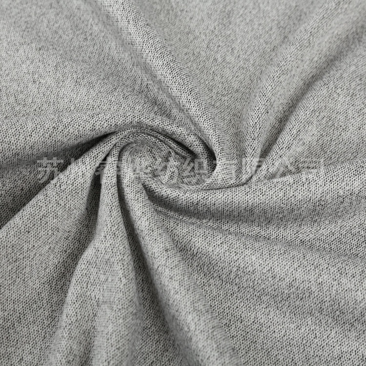 长期供应针织纬编麂皮绒布料麻灰黑白点时装鞋材服装面料秋冬加厚