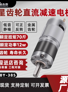 GA28Y-385大扭矩微型直流减速电机行星齿轮可调速大功率小型马达