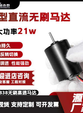 R2838无刷直流高速电机12v24v微型大功率高速可调速正反转小马达