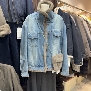时尚 韩版 毛领牛仔派克服外套S68612W400 新款 十三行拿货2025冬季