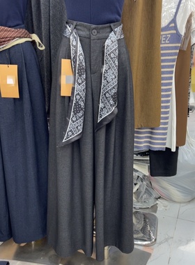 十三行现货2025秋冬新款韩版时尚高腰显瘦阔腿休闲裤S68052W178