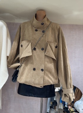 十三行现货2025秋冬新款韩版时尚立领宽松休闲外套女S68562W278