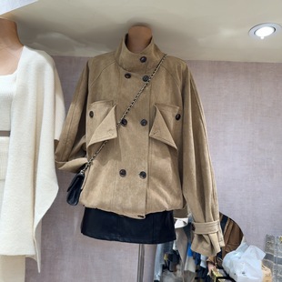 立领宽松休闲外套女S68562W278 时尚 十三行现货2025秋冬新款 韩版