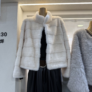 立领环保柔软毛毛外套女s68665w267 韩版 十三行现货2025冬季 新款