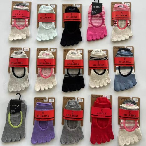 正品toesox瑜伽袜普拉提点胶女士五指袜健身地板袜分趾训练舞蹈袜