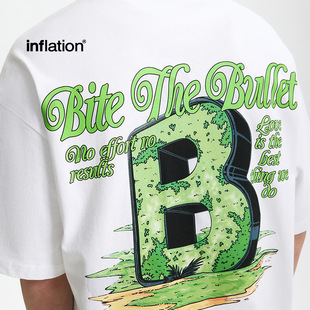 美式潮牌个性字母B印花T恤春夏新品街头宽松百搭体恤休闲短袖男生