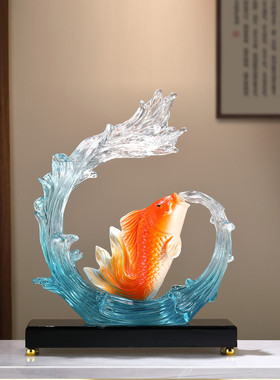 风水奇锦鲤带来财富宝葫芦桌面摆件入口入口客厅酒柜摆件乔迁礼品