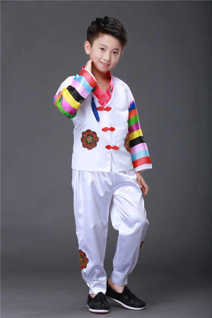 正品男童韩服朝鲜族韩国儿童韩服男童表演服装 朝鲜族民族服装满