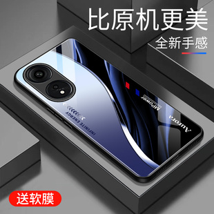 适用于OPPOA1pro手机壳防摔玻璃壳渐变新款硬壳个性网红创意保护壳硅胶a1pro时尚潮牌手机套商务外壳高颜值