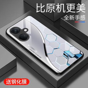 适用于OPPOk11手机壳玻璃简约新款个性小众创意oppok11保护套镜面时尚潮牌硅胶手机套高颜值商务边小众