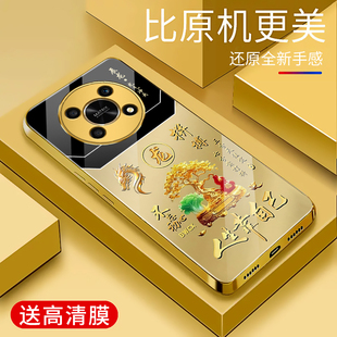 适用于华为荣耀x30手机壳电镀金玻璃简约新款男女网红创意保护套镜面时尚荣耀x30潮牌硅胶手机套高颜值商务