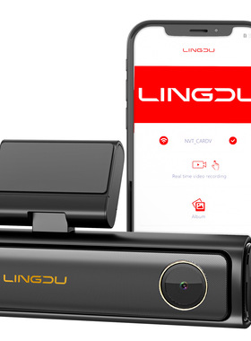 LINGDU外贸三镜头行车记录仪4K超高清手机互联GPS轨迹ADAS预警