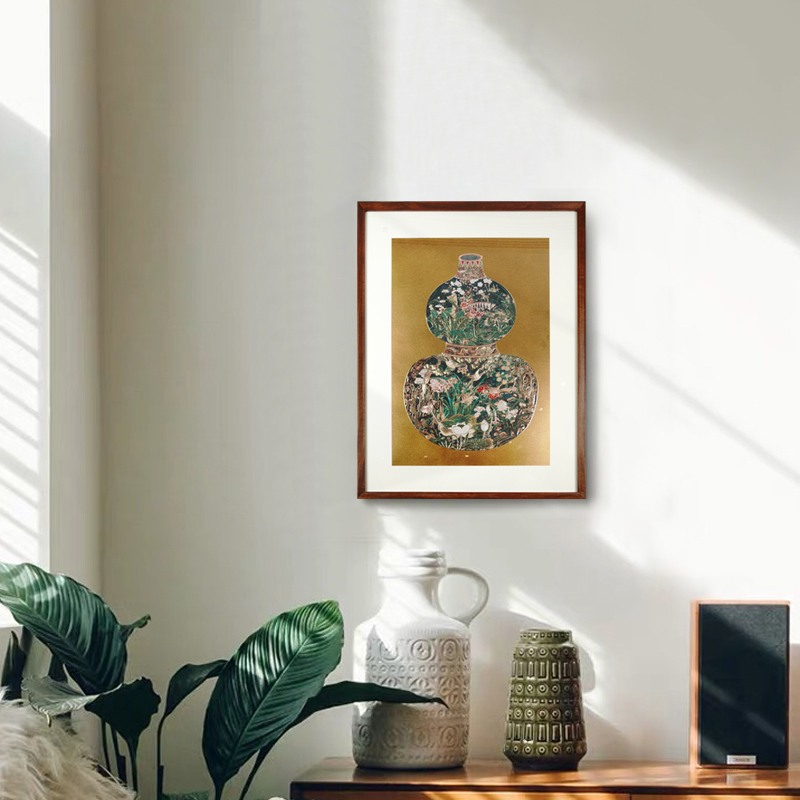 手工錾刻葫芦花瓶铜雕刻画