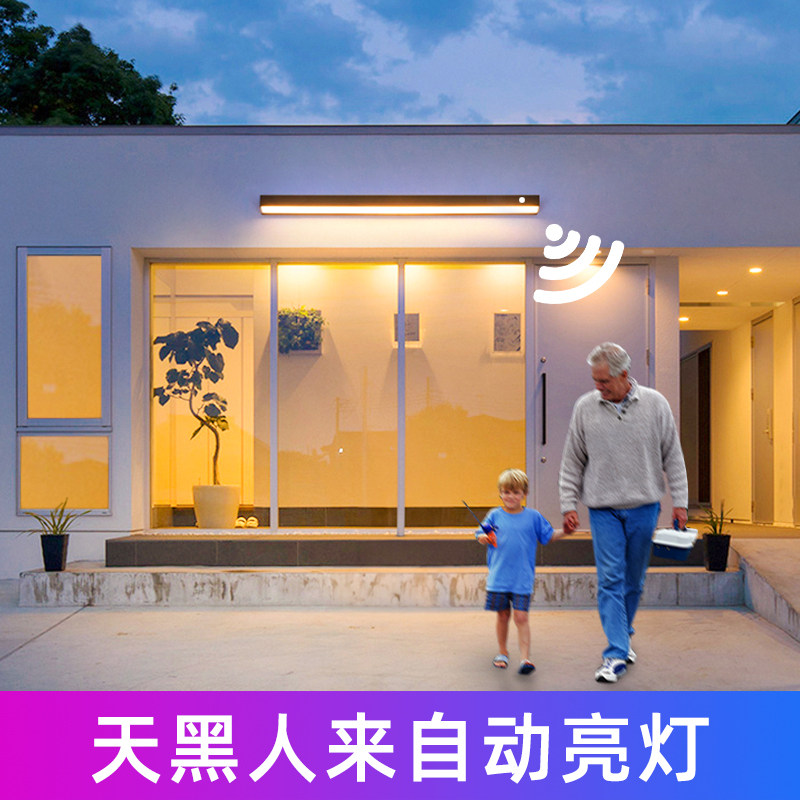 人体感应户外壁灯防水长条庭院墙灯大门灯阳台露台灯家门口照明灯