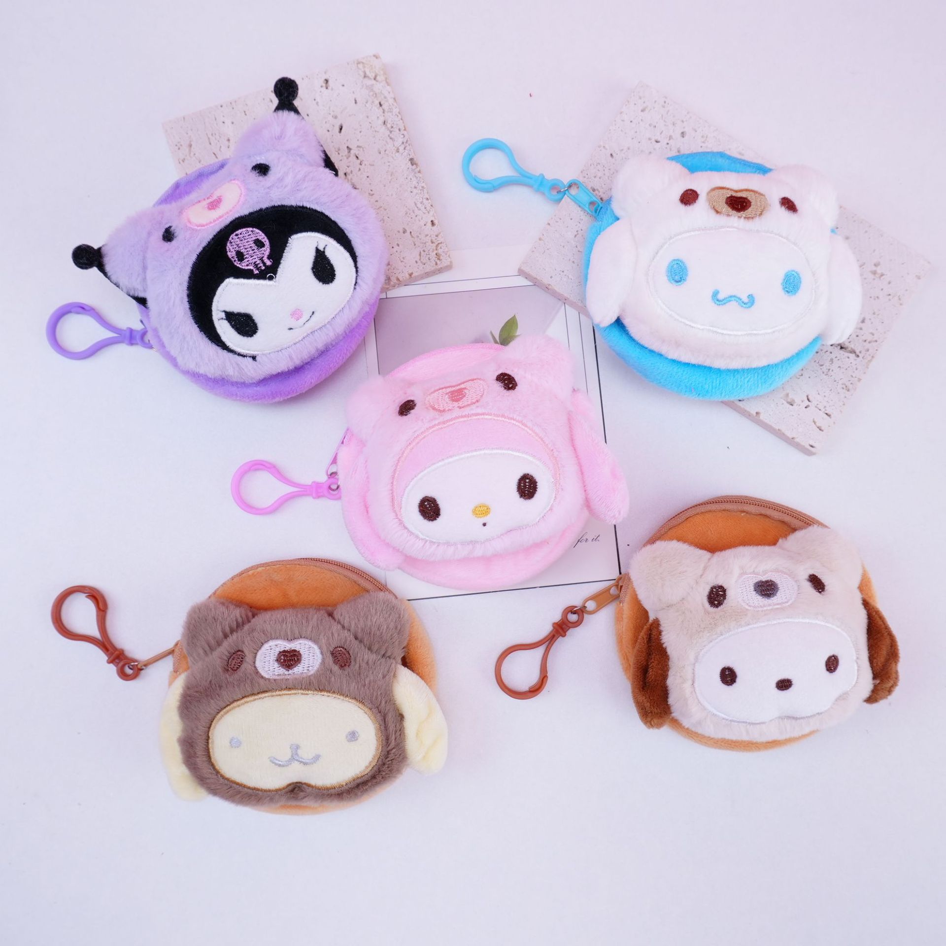 新款卡通三丽鸥毛绒零钱包挂饰