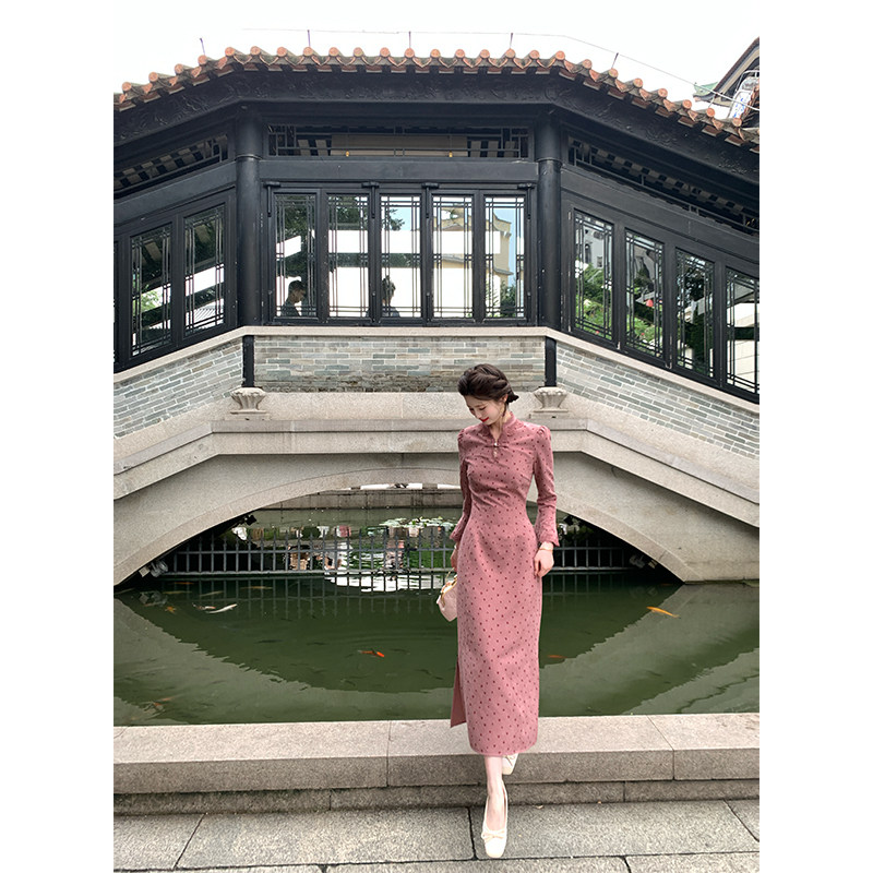 新中式旗袍连衣裙女秋季新款图片