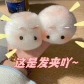 小白兔毛绒发夹女2024新款 可爱毛茸茸猫耳朵发卡秋冬甜美夹子头饰