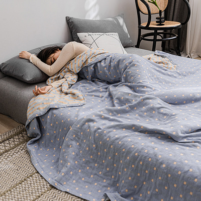 全棉双层纱毛巾被沙发盖毯