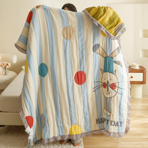 A类纯棉十层纱布春秋被空调被