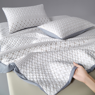 夏季新款高冰凉席三件套乙纶凉感冰丝席双人家用席子A类床笠款