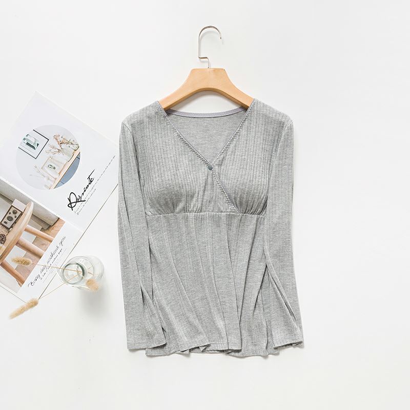 2023产后哺衣秋冬哺乳期睡衣春秋款孕妇衣服秋装上衣孕期专用喂奶