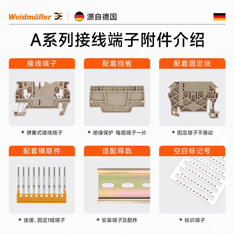 魏德米勒接线端子横联件ZQV2.5N/10 ZQV2.5N/2/3/4/5/10 ZQV4/6N