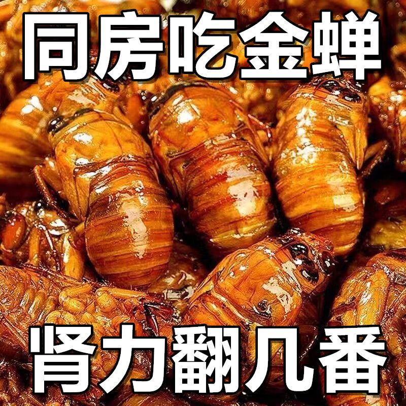知了猴野生油炸金蝉炸爬叉猴特色小吃解馋下酒菜高蛋白质夜宵熟食