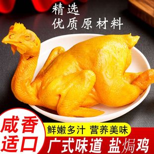 广东风味盐焗鸡咸香手撕三黄鸡整只熟食卤味解馋充饥加热即食下酒