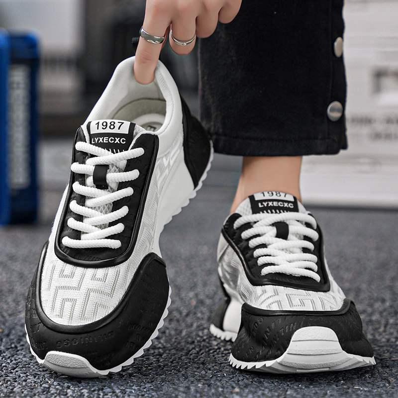 2026春季网面透气男鞋厚底小白鞋潮流休闲运动老爹鞋新款百搭潮鞋,流行男鞋,老爹鞋,淘宝优惠券,粉丝福利购,淘宝优惠卷