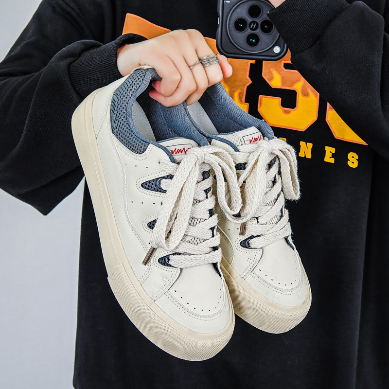 2026爆款透气网面板鞋男士撞色拼接锯齿生胶底休闲鞋百搭运动鞋子,流行男鞋,休闲板鞋,淘宝优惠券,粉丝福利购,淘宝优惠卷