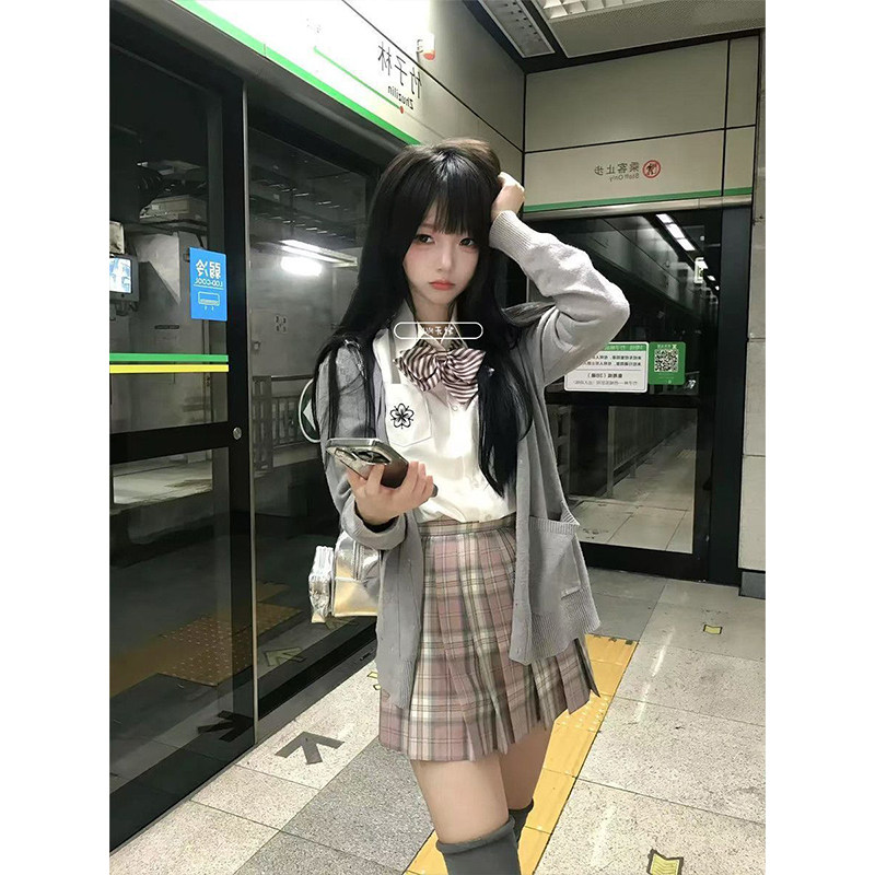 校园JK学院风日系四季宽松显瘦毛衣开衫外套长袖女款上衣针织百搭