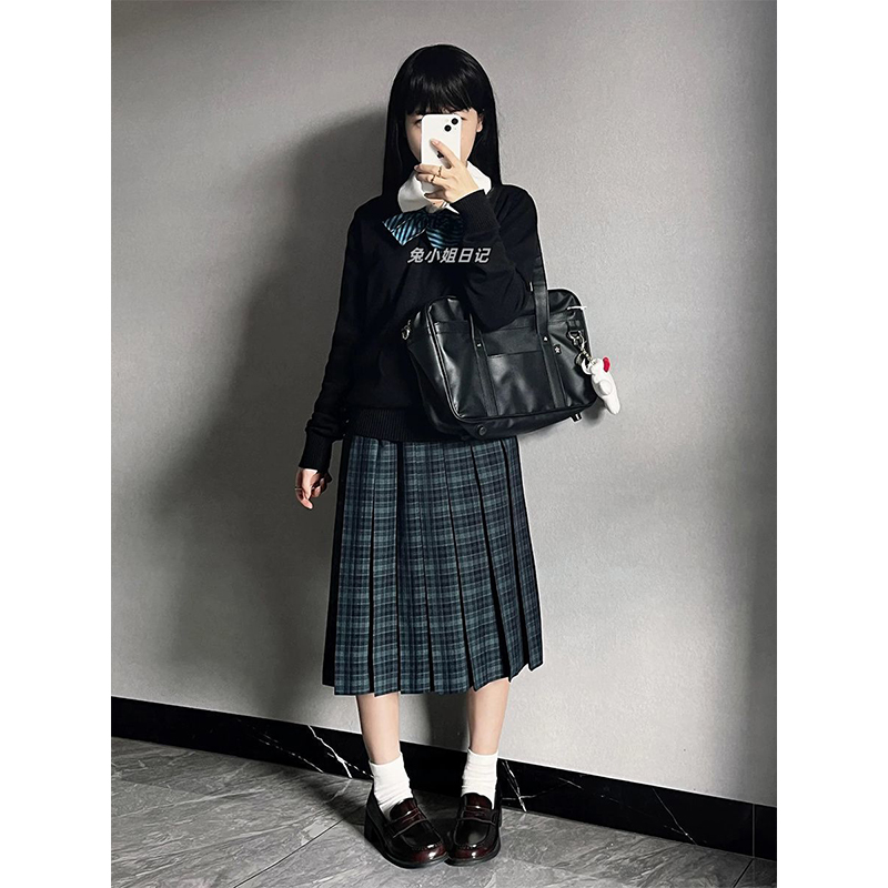 JK制服海苔jk长裙55cm日系学院风学姐感套装秋季针织毛衣套头上衣