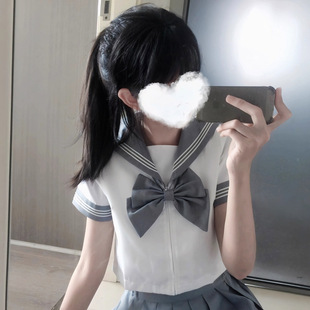 正版 日系jk套装 百褶裙正版 灰三本水手服jk制服校供感甜美套装