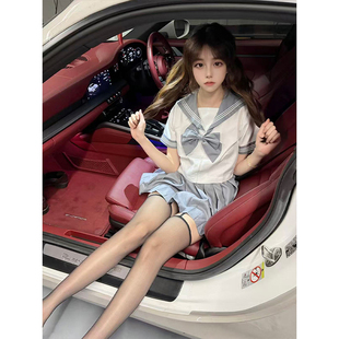 少女灰三本JK短裙校供套装 学院风穿搭长袖 上衣春夏百搭款 衬衫 短袖