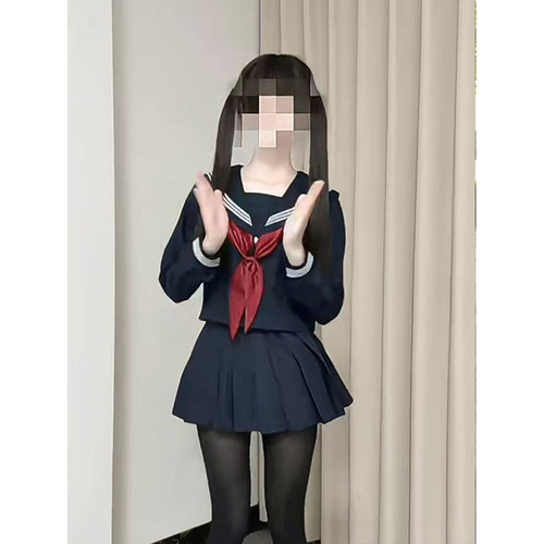 原创JK制服校供感白三本长袖衬衫学院风百搭百褶裙短裙日系套装女