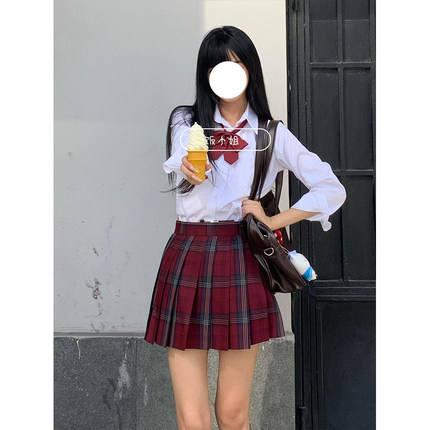 学院风jk制服衬衫秋冬基础款甜美长袖衬衣新款宽松百搭白色上衣女