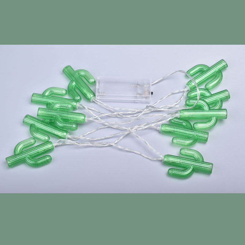 LED底座仙人掌灯串彩灯闪灯串灯 圣诞节日房间布置室内植物装饰灯