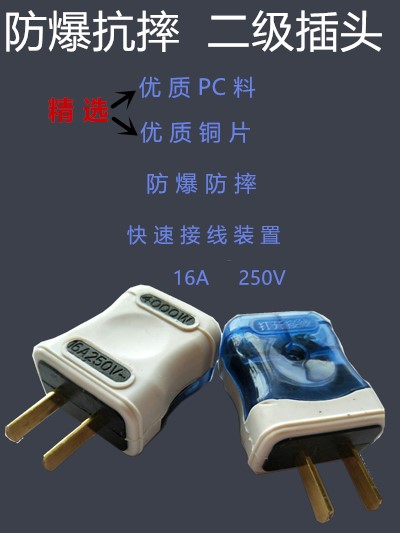 家用插头两脚16a电源10件起包邮