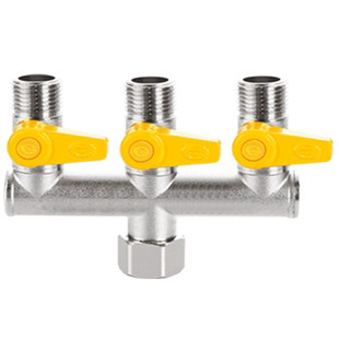 活接全铜一进二出三通球阀马桶角阀一分二四通五通六通分流分水器