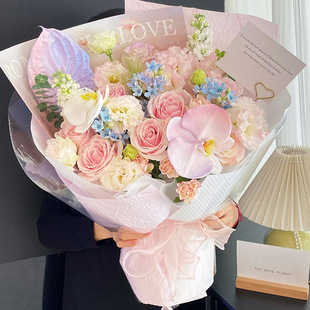 蝴蝶兰绣球混搭花束生日鲜花速递同城配送北京深圳上海杭州南京店