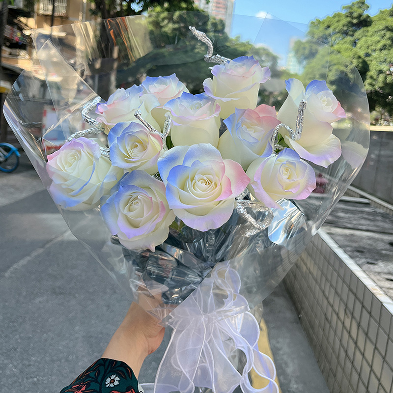 喷色玫瑰真花束全国同城配送