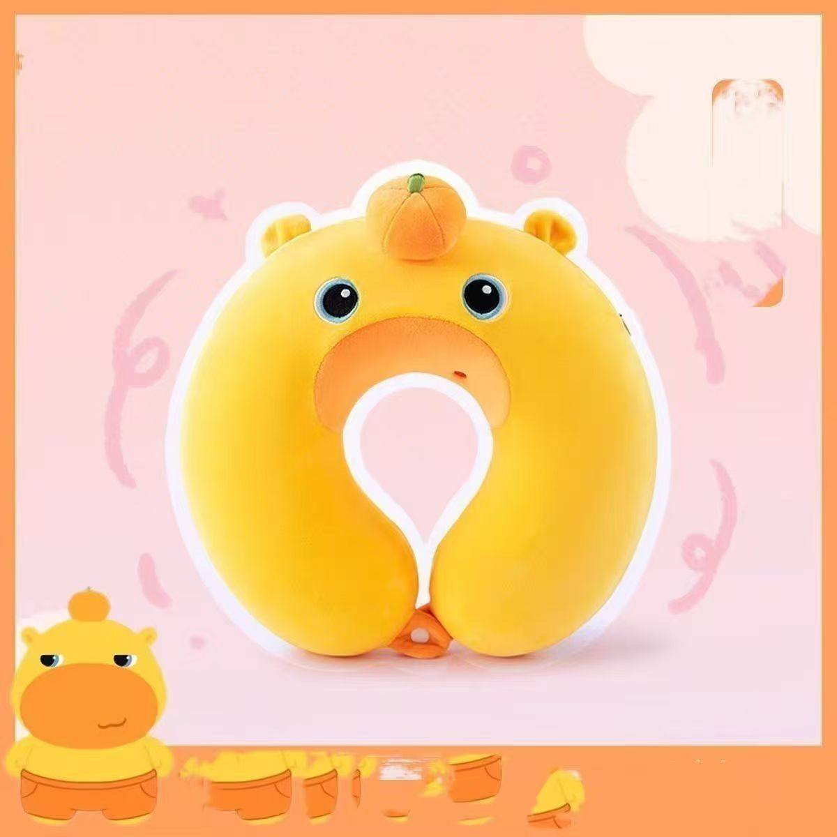 卡通水豚U型护颈旅行枕