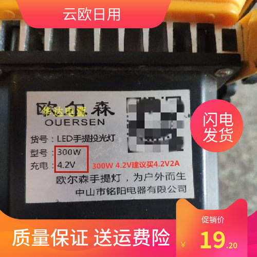 欧尔充电器电源适配手提式投光灯
