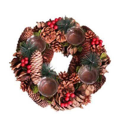 Pinecone Christmas Advent Wreath Candle Holder Gift 耶诞烛台