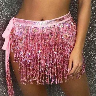 Belly dance Sequin Tassel Waist Chain Girl肚皮舞亮片流苏腰链