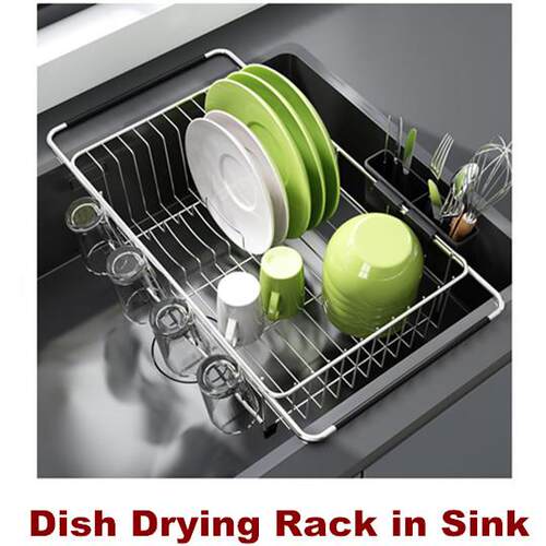Dish Drying Rack in Sink Drainers Dryer Kitchen Counter