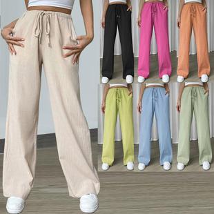 and leg linen wide women pants Cotton