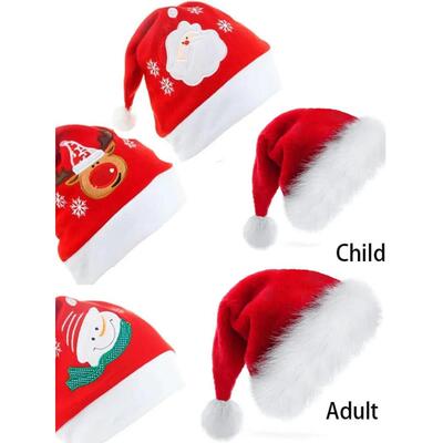 Cartoon Santa Hat Santa Claus Snowman Elk Embroidered Christ