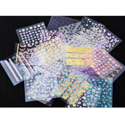 50PCS Nail Art Sticker DIY Nail Decoration Flower Nail Stick